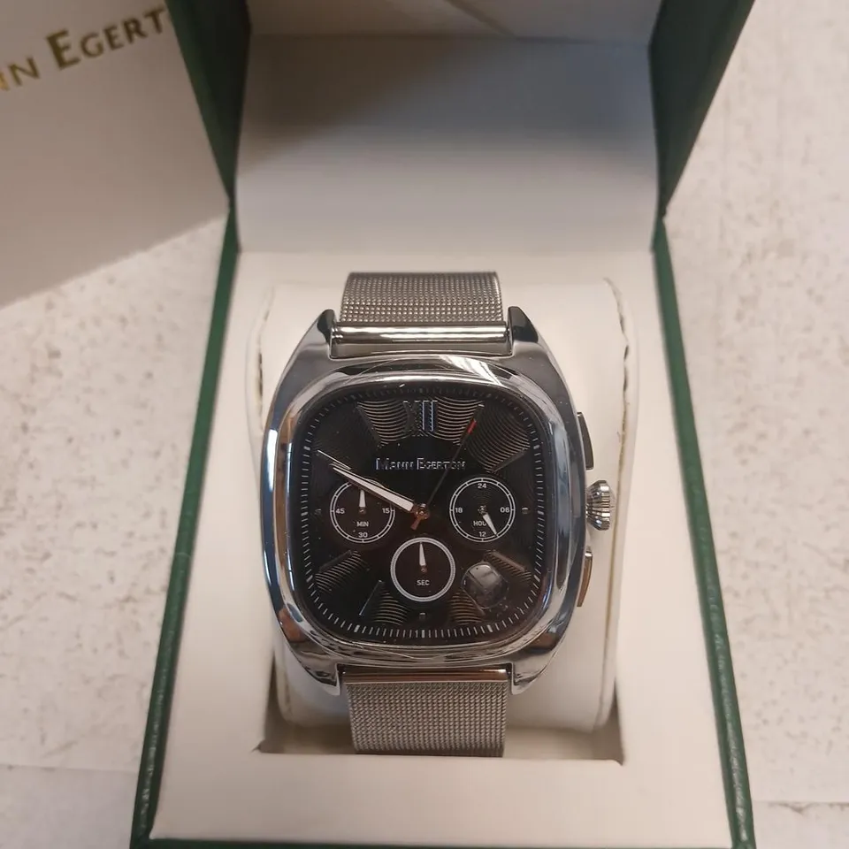 MANN EGERTON VECTOR STEEL BLACK WRISTWATCH – MESH BAND, BOXED