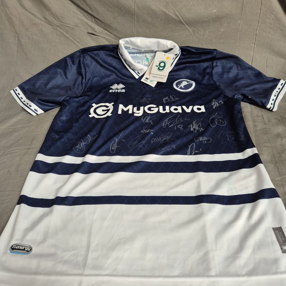 SIGNED MILLWALL FC HOME 24/25 SPORTS TOP IN BLUE SIZE L