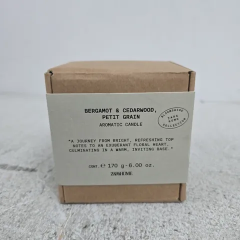 BOXED BERGAMOT & CEDARWOOD PETIT GRAIN AROMATIC CANDLE – 170G (ZARA HOME COLLECTION)
