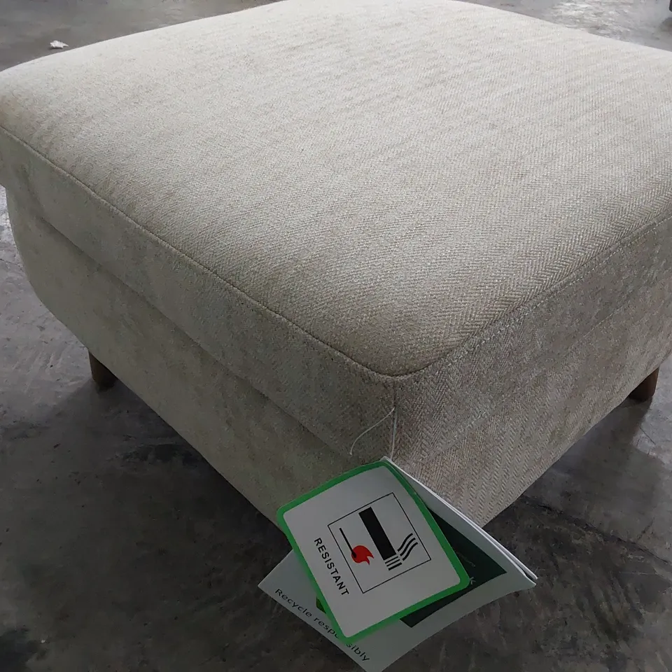 DESIGNER SIENNA STORAGE FOOTSTOOL DARWIN BARLEY FABRIC 
