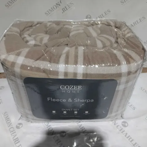 COZEE HOME FLEECED DUVET SET HAZELNUT