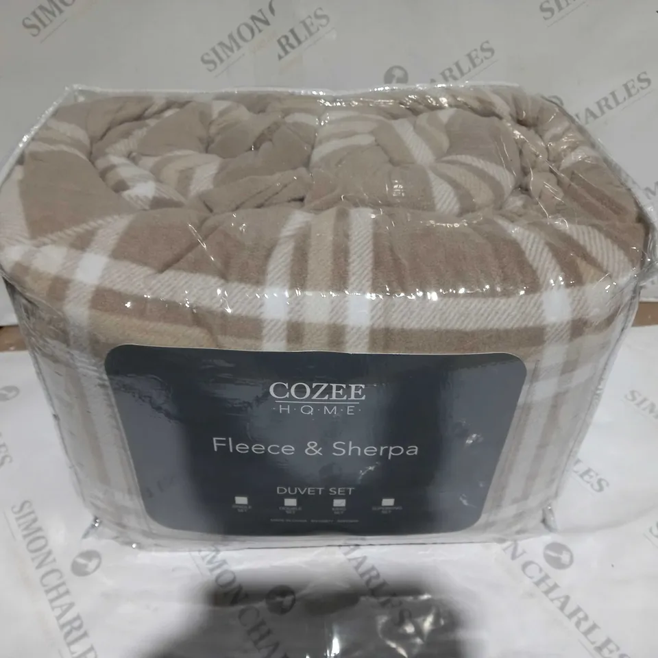 COZEE HOME FLEECED DUVET SET HAZELNUT