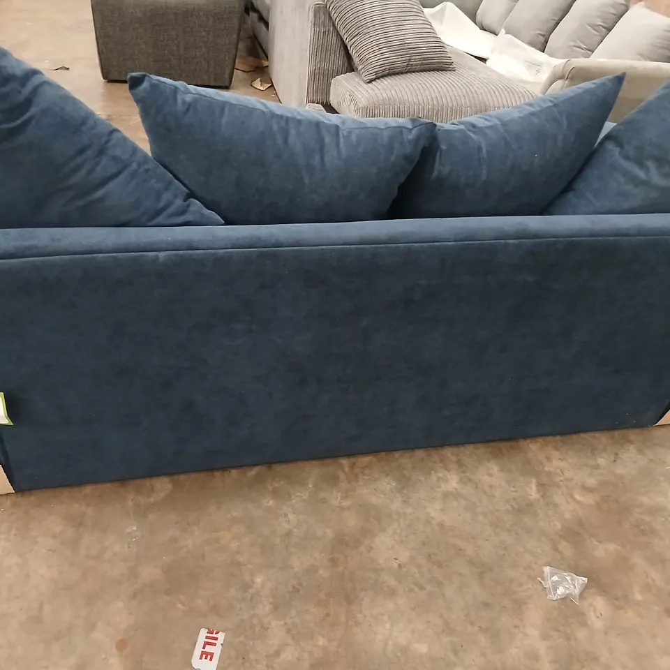 BLUE FABRIC SOFA – 2-SEATER WITH THREE BACK CUSHIONS