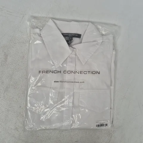 BAGGED FRENCH CONNECTION LINEN SHIRT IN WHITE SIZE XS