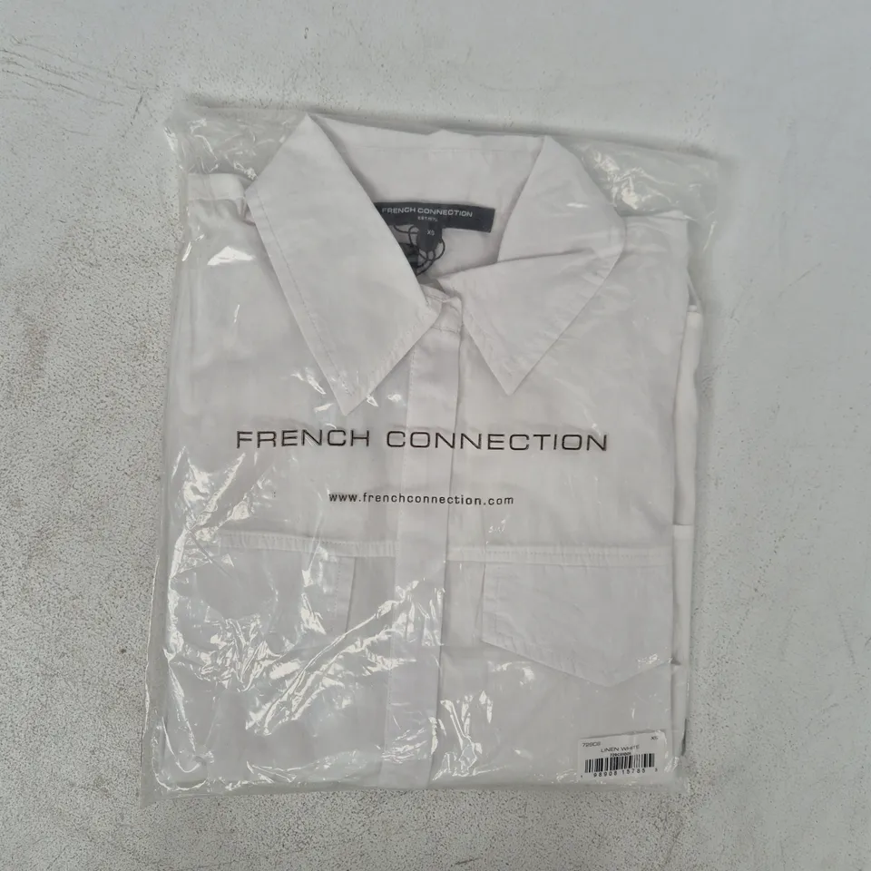 BAGGED FRENCH CONNECTION LINEN SHIRT IN WHITE SIZE XS