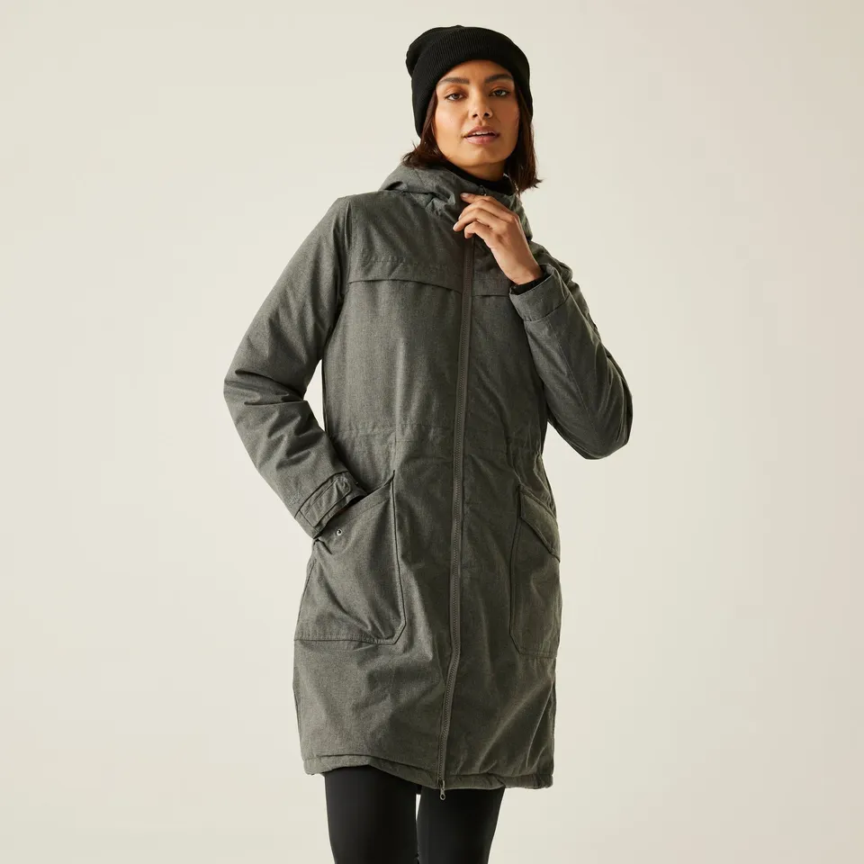 BRAND NEW REGATTA WOMEN'S ROMINE II WATERPROOF PARKA JACKET IN GREY - 22