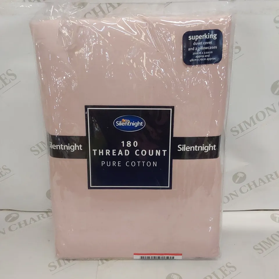 BAGGED SILENTNIGHT PURE COTTON DUVET COVER SET - BLUSH // SIZE: SUPERKING 