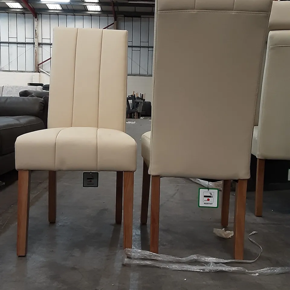 SET OF 4 CREAM DINING CHAIRS 