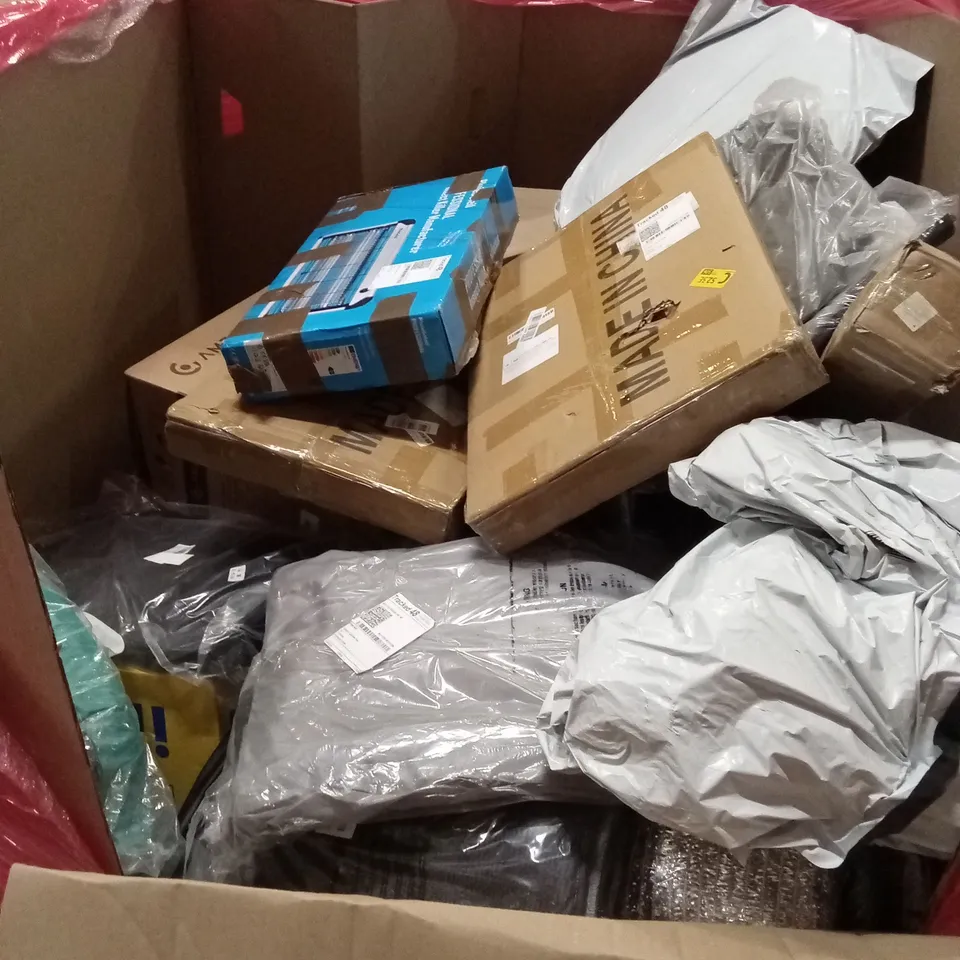 PALLET OF ASSORTED HOUSEHOLD GOODS AND PRODUCTS TO INCLUDE; TOOL-BELT WITH SUSPENDERS, POP-UP TENTS, PICTURE FRAMES, INSECT KILLERS ETC