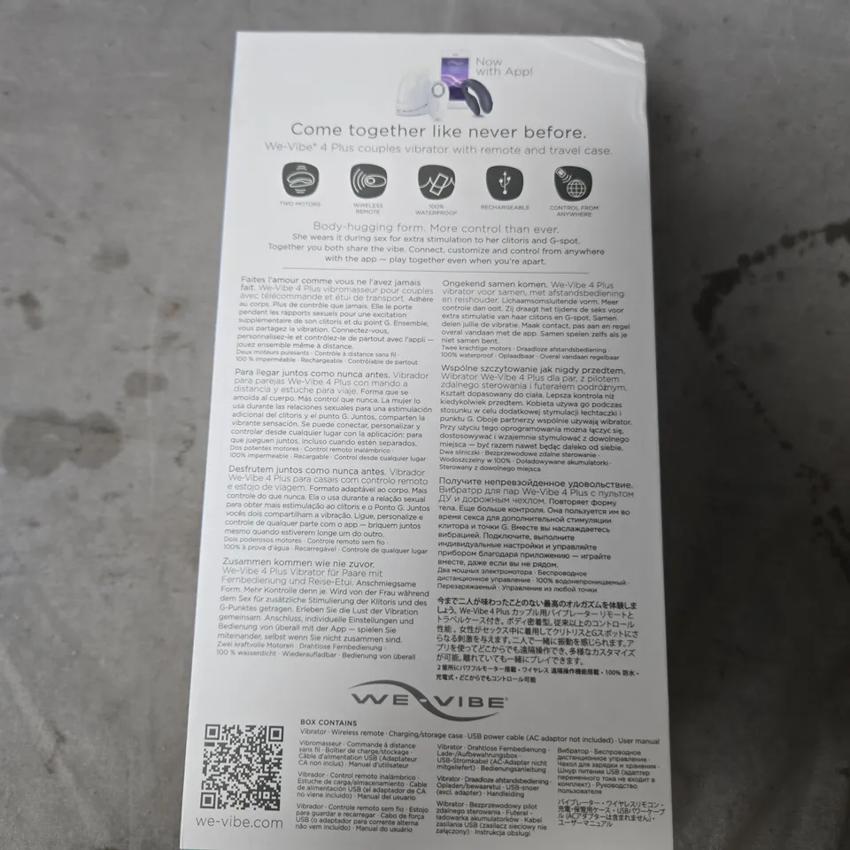 WE-VIBE 4 PLUS COUPLES VIBRATOR – SEALED WITH REMOTE & TRAVEL CASE