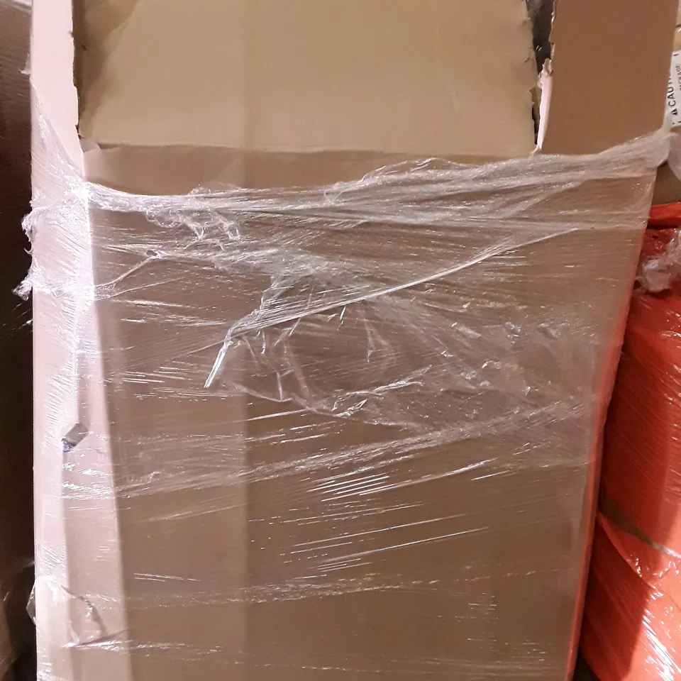 PALLET OF ASSORTED PRODUCTS INCLUDING PORTABLE WARDROBE, A4 BLACK SIGN STAND, COMPUTER DESK, SHOWER MIXER, A1 CUTTING MAT 