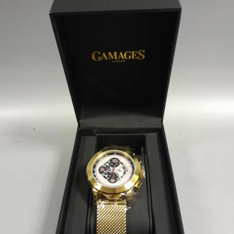 GAMAGES LIBERTY GOLD WHITE DIAL WATCH