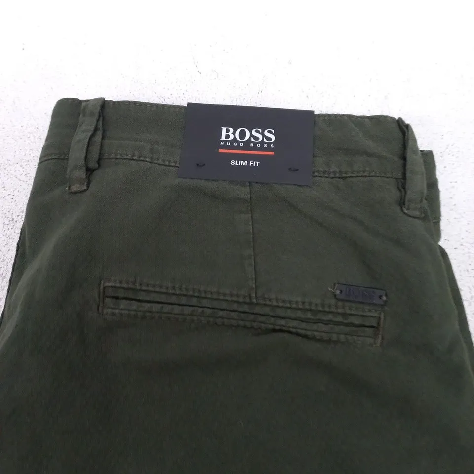 HUGO BOSS SLIM FIT TROUSERS – OLIVE GREEN - SIZE W34
