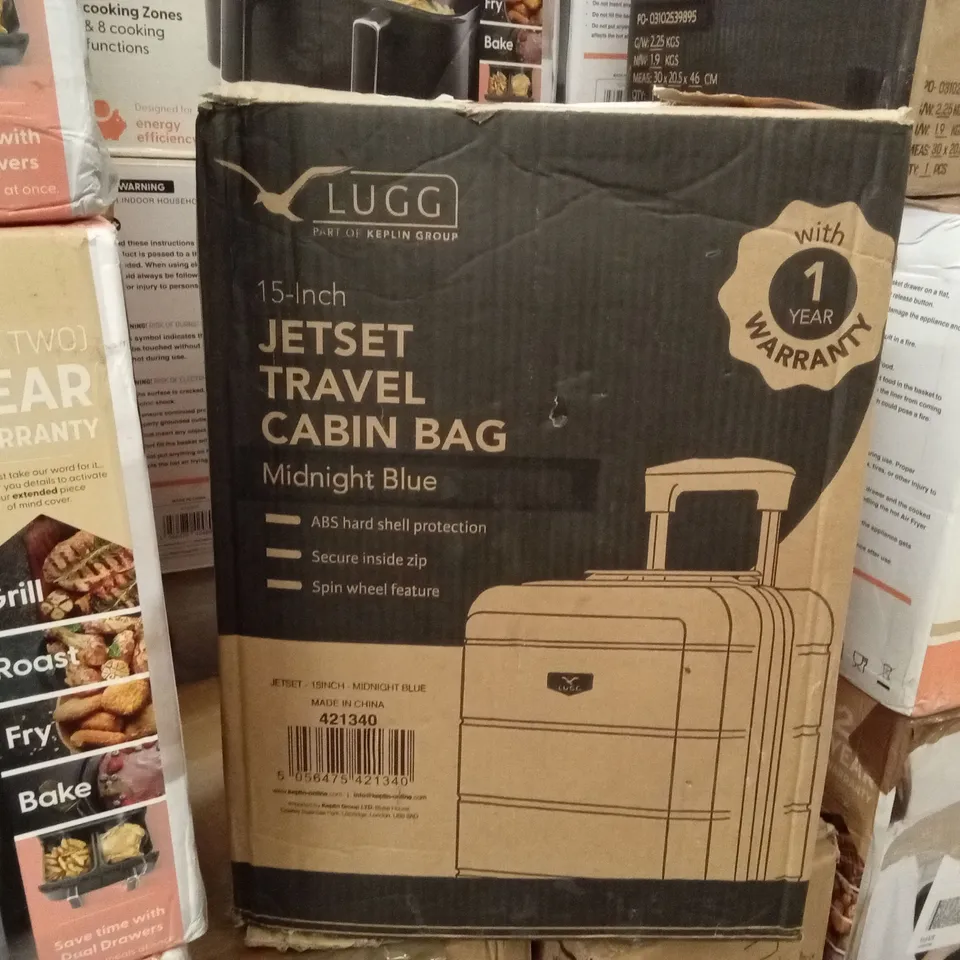 BOXED LUGG - 15 INCH JETSET TRAVEL CABIN BAG MIDNIGHT BLUE 
