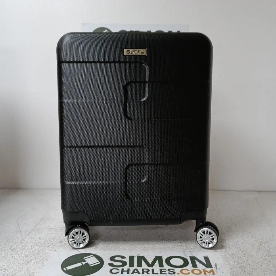 WORLD EXPLORER HARD-SHELL WHEELED SUITCASE – BLACK, UPRIGHT