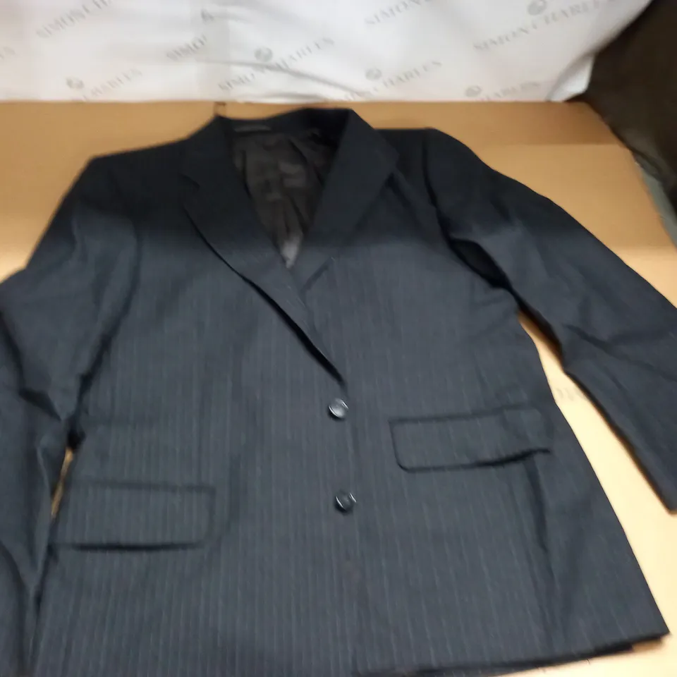 MAGEE COCHRANES BLACK STRIPE PURE NEW WOOL BLAZER - SIZE UNSPECIFIED