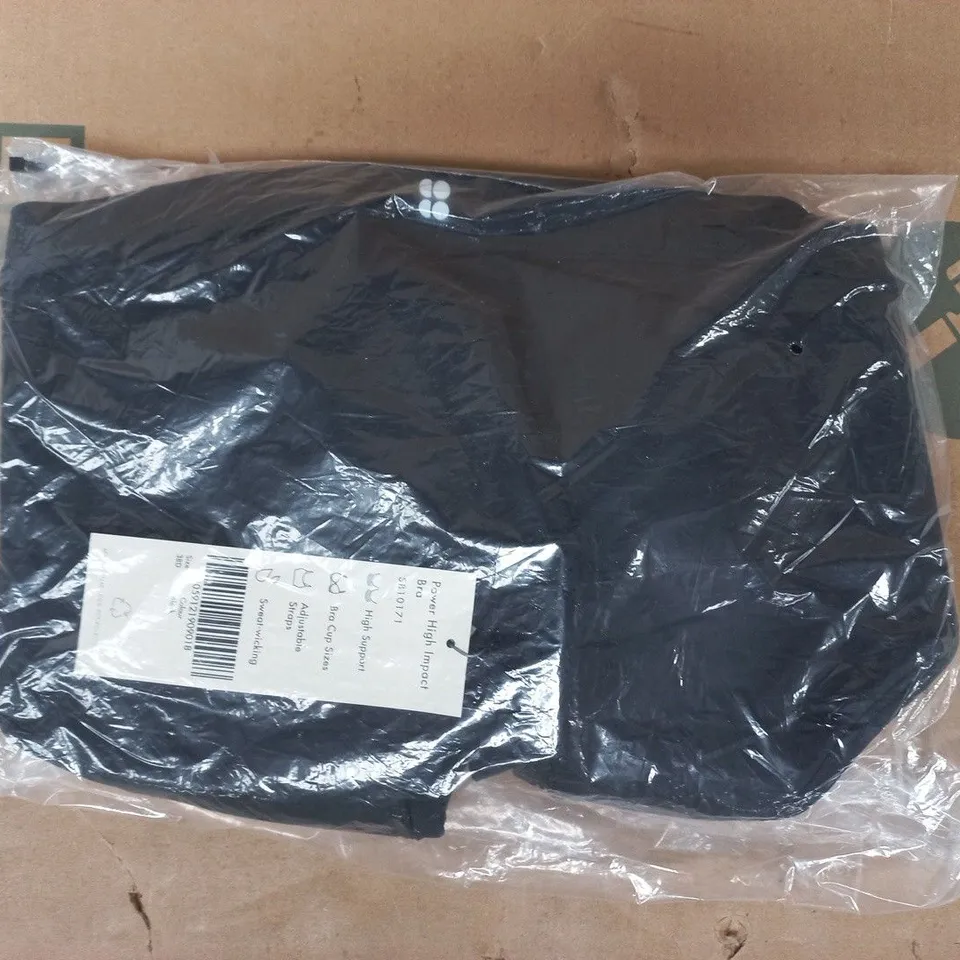 BAGGED SWEATY BETTY POWER HIGH IMPACT BRA IN BLACK SIZE 38D