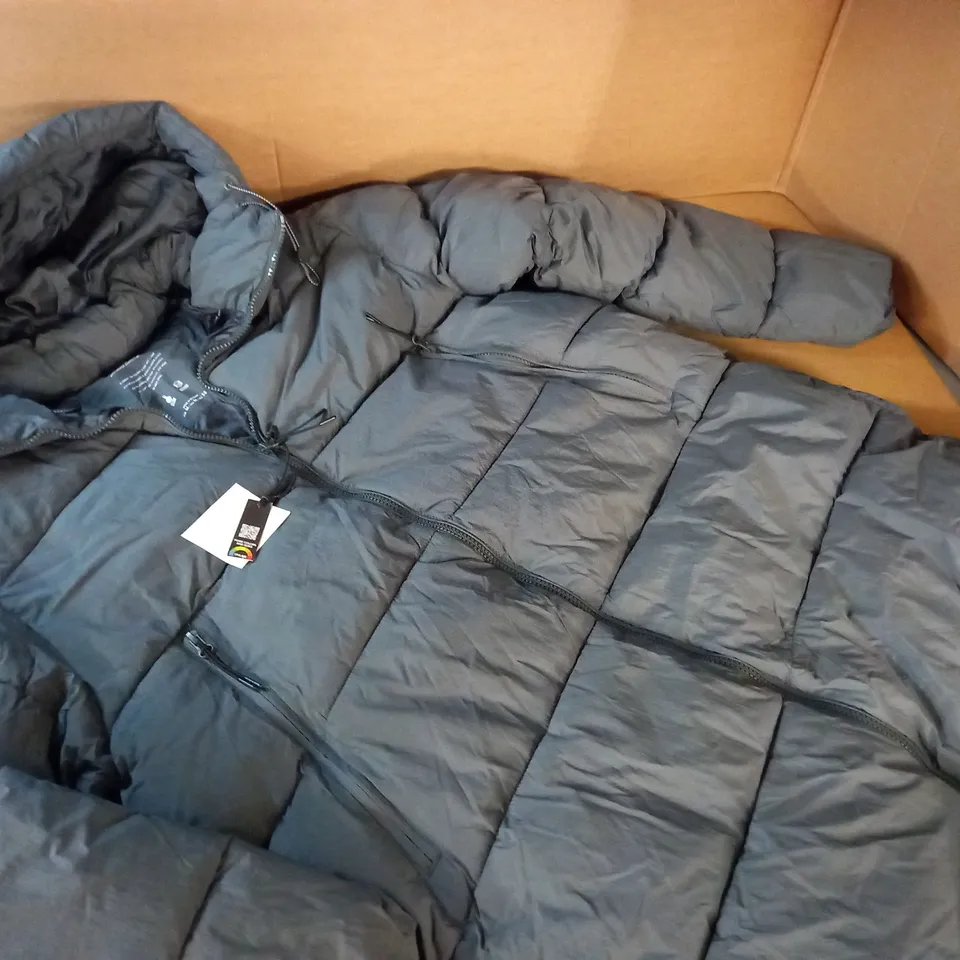 PULL & BEAR ULTRA WARM PADDED COAT IN GREY - EUR M