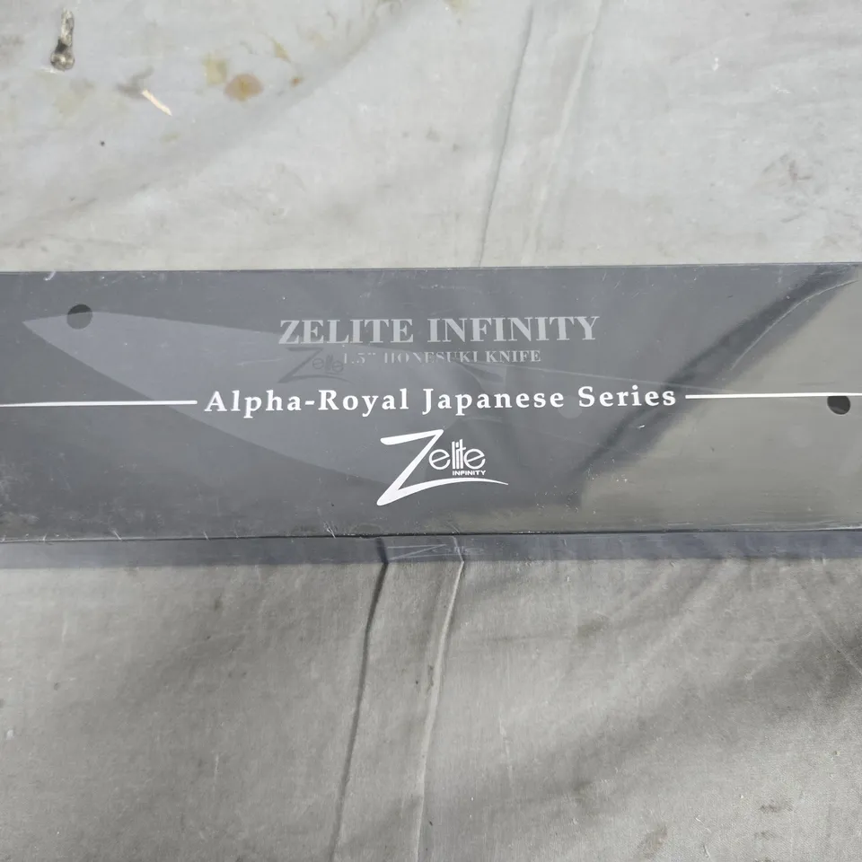 SEALED ZELITE INFINITY ALPHA-ROYAL JAPANESE SERIES 4.5" HONESUKI KNIFE