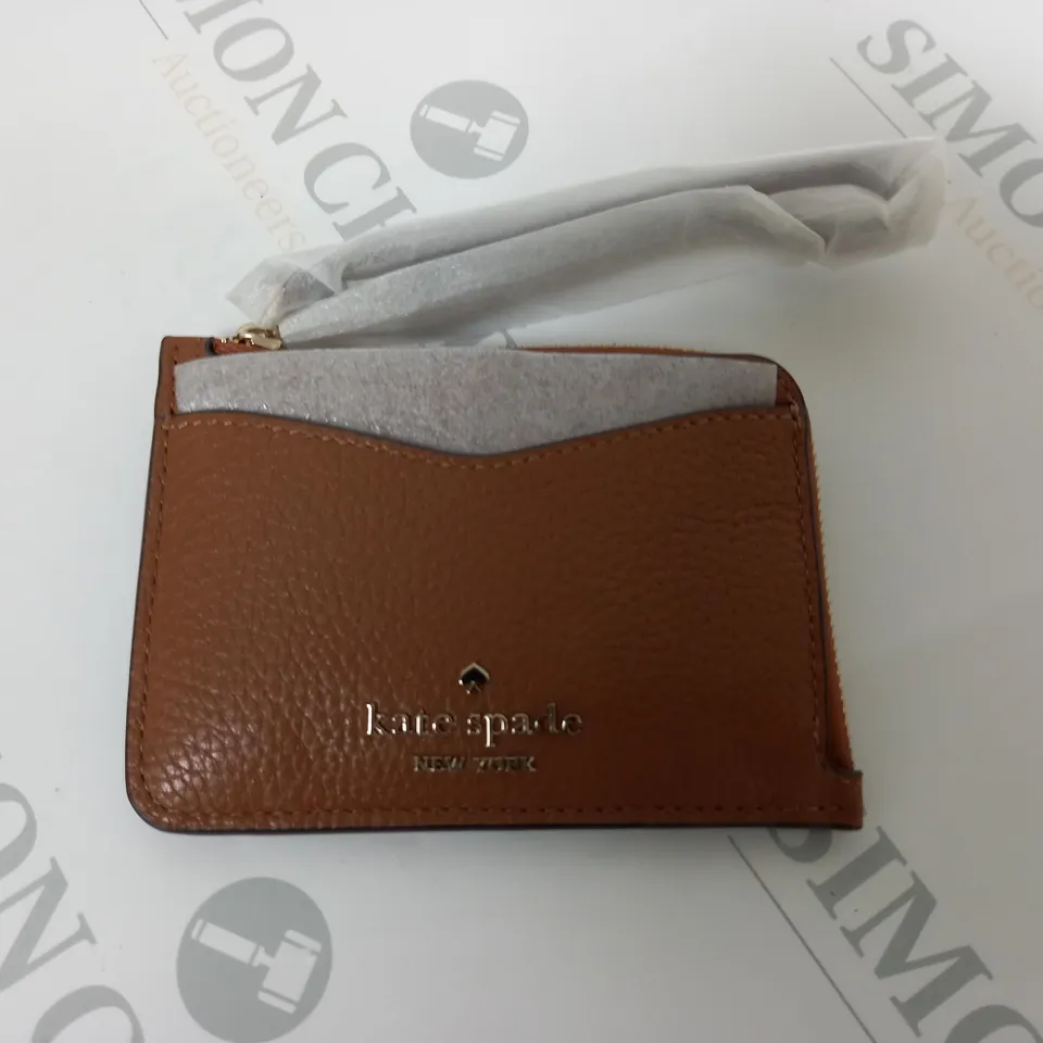 KATE SPADE BROWN LEATHER CARD WALLET