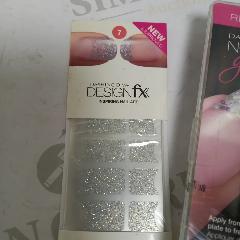 LOT OF TWO TO INCLUDE DASHING DIVA FAUX NAILS , DESIGNFX INSPIRING NAIL ART