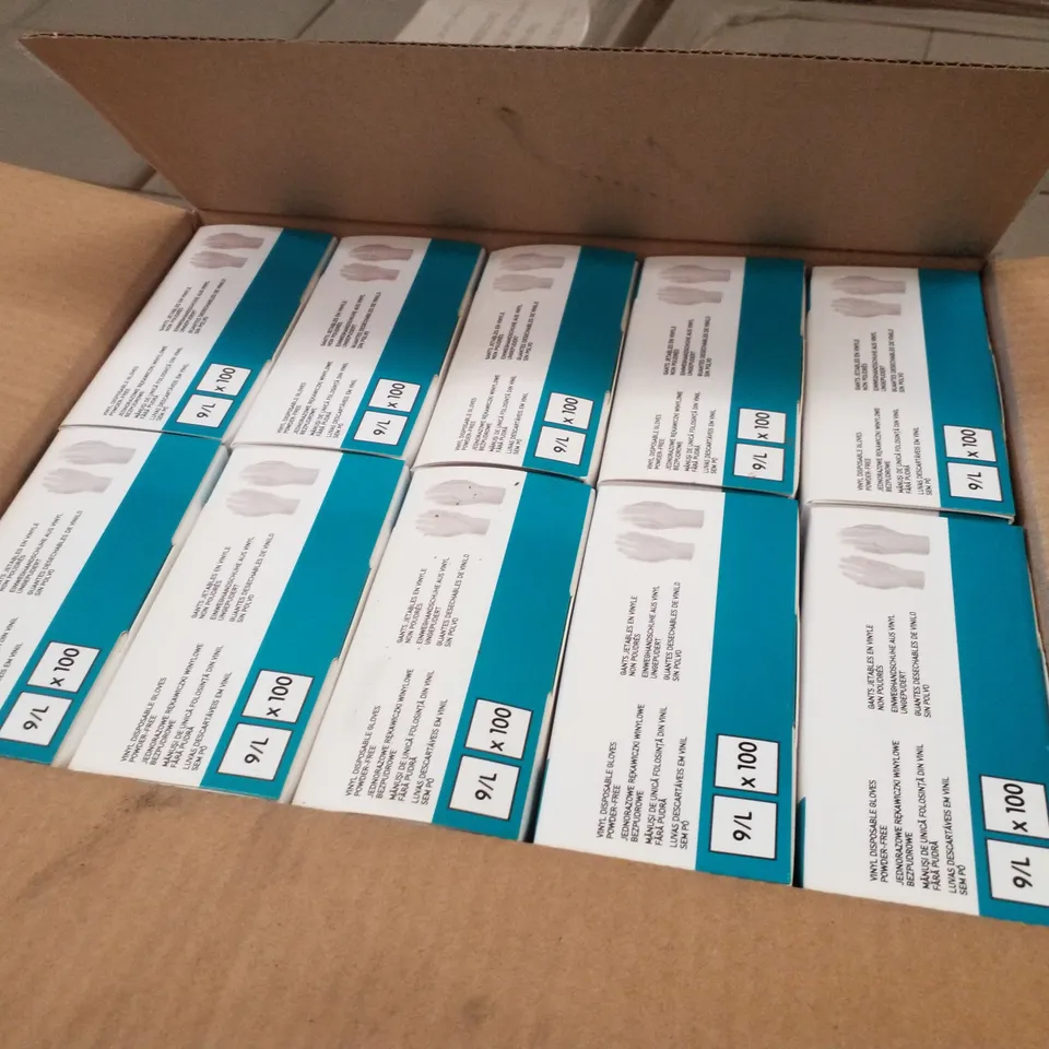 PALLET OF APPROXIMATELY 56 INTCO VINYL DISPOSABLE GLOVES 100PK BOXES - LARGE
