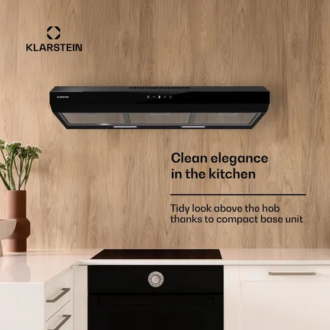 COOKER HOOD 90 CM EXTRACTOR FAN KITCHEN CHIMNEY HOOD LED TOUCH COVERTIBLE BLACK