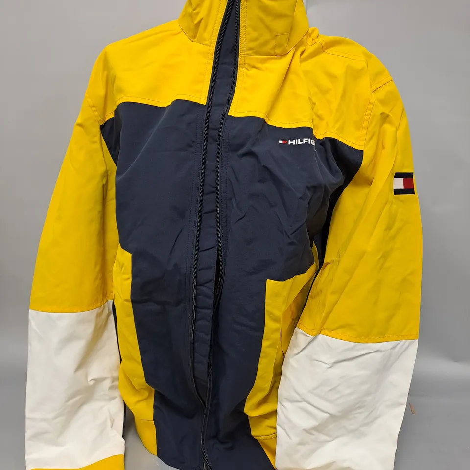HILFIGER YELLOW & BLUE JACKET - SIZE LARGE