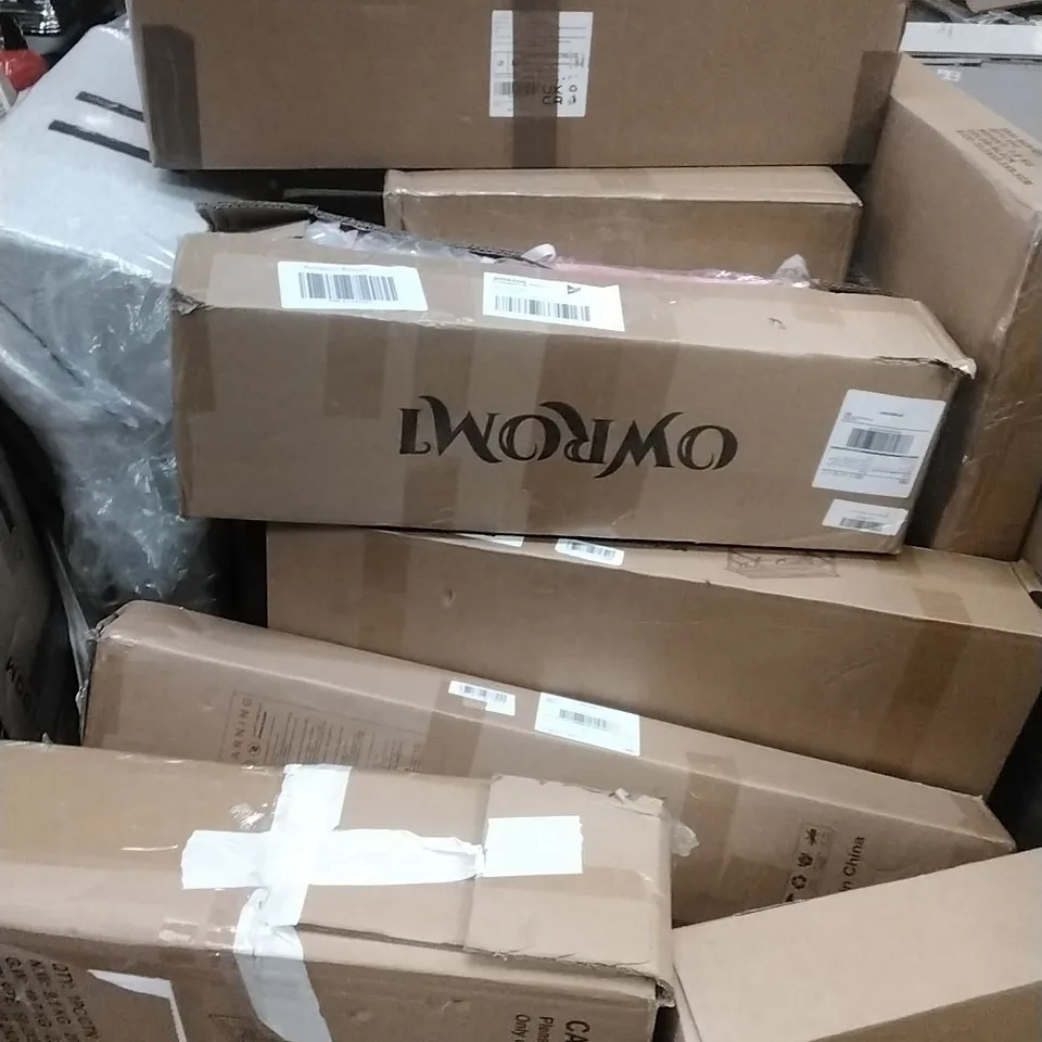 PALLET OF ASSORTED HOUSEHOLD GOODS AND PRODUCTS TO INCLUDE; BOXED FURNITURE ETC