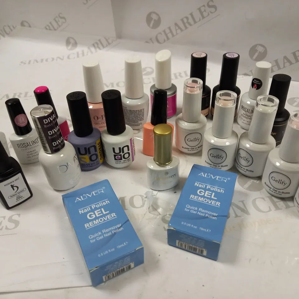PREMIUM BRANDED UV/LED CURED GEL POLISH COLLECTION APPROX. 20 ITEMS 