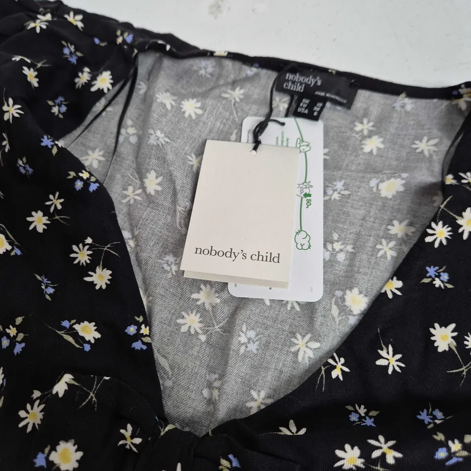 NOBODY'S CHILD FAITH TOP – BLACK FLORAL, UK10