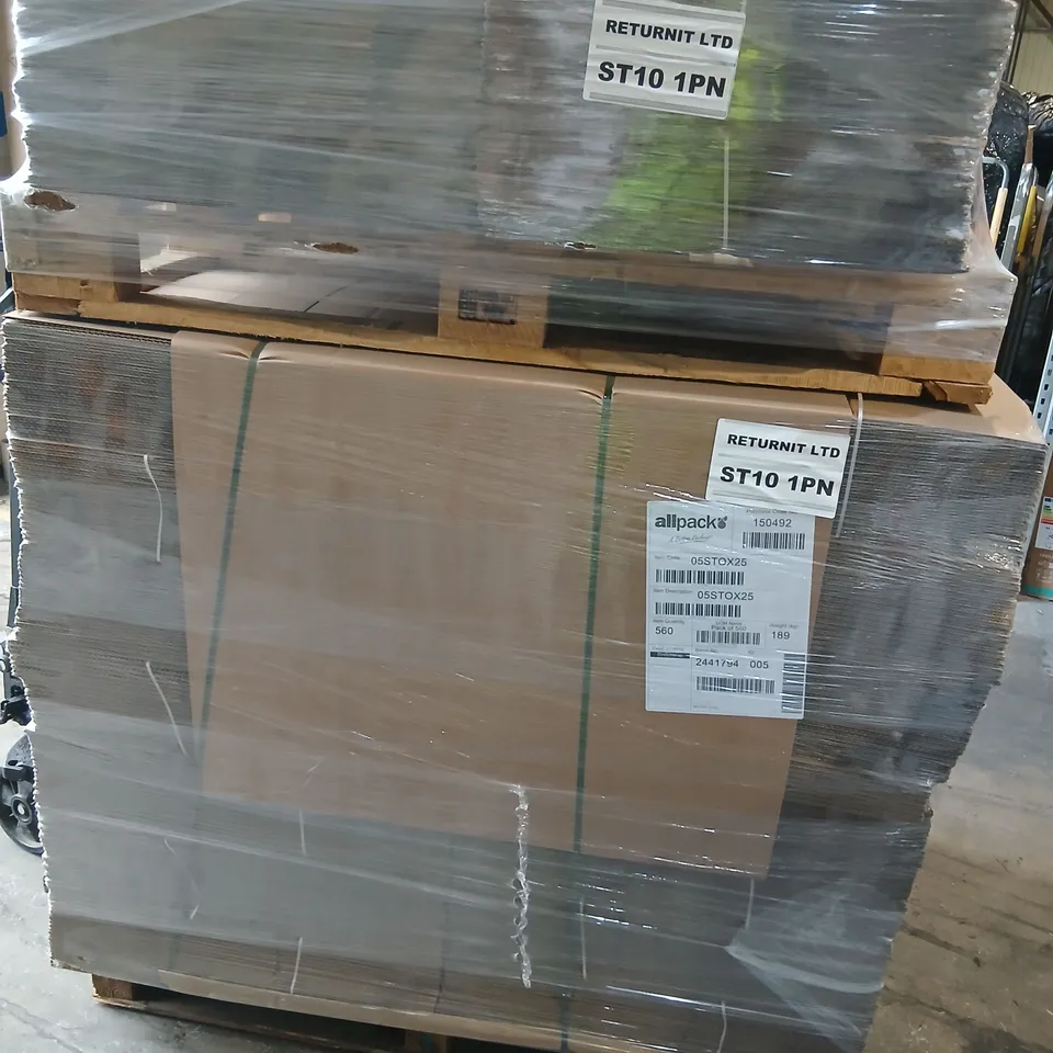 PALLET OF APPROXIMATELY 560 ALLPACK 05STOX25 OXBOX™ 0201 SINGLE WALL GLUED CARTON 70% RECYCLED 381 X 254 X 254MM (15 X 10 X 10") M/D CREASE @75MM C/W PRINT REF FSC® BOXES