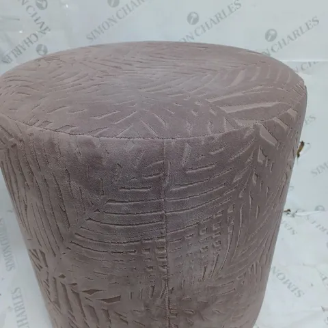 BTFY VELVET STOOL LEAF PRINT IN PURPLE GREY