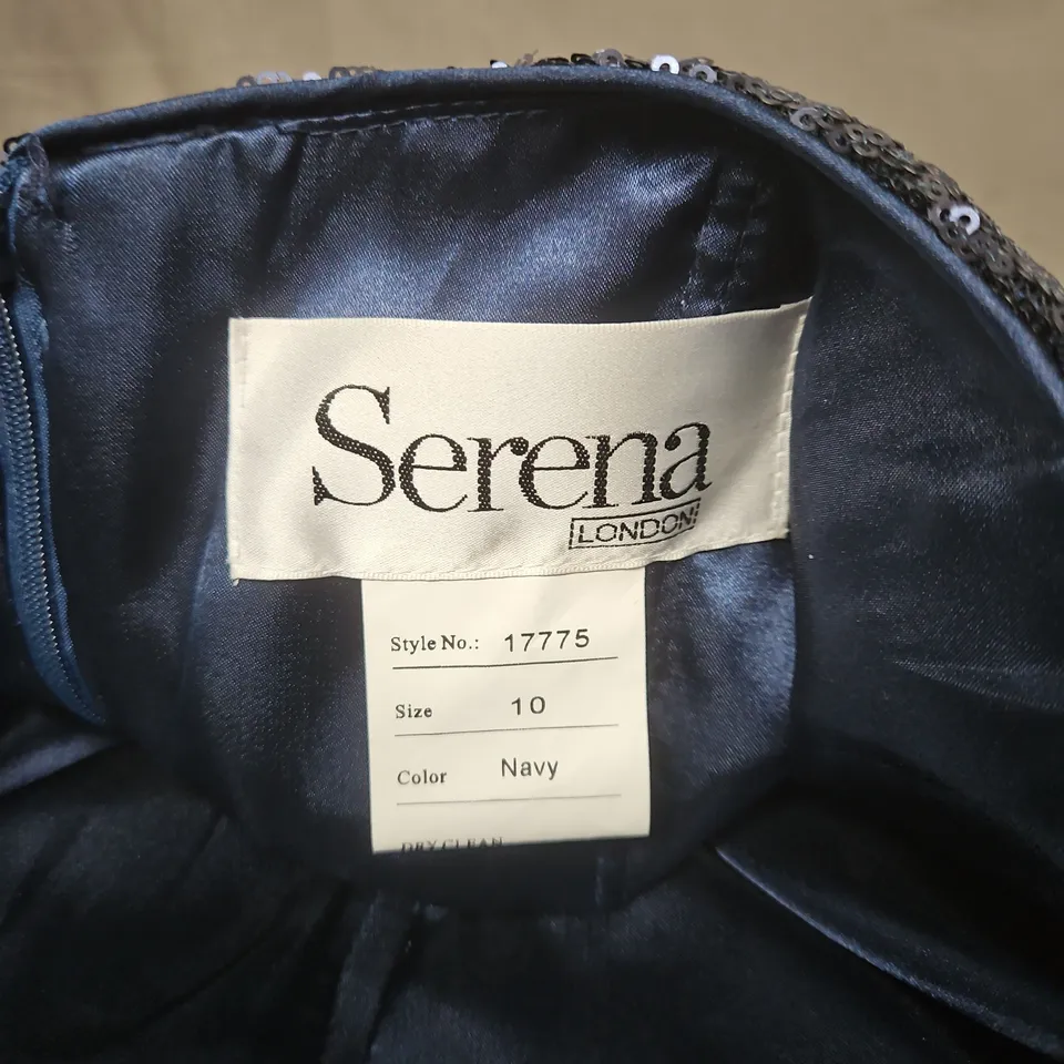 Serena London Navy Sequin Evening Dress, Size 10, Style 17775