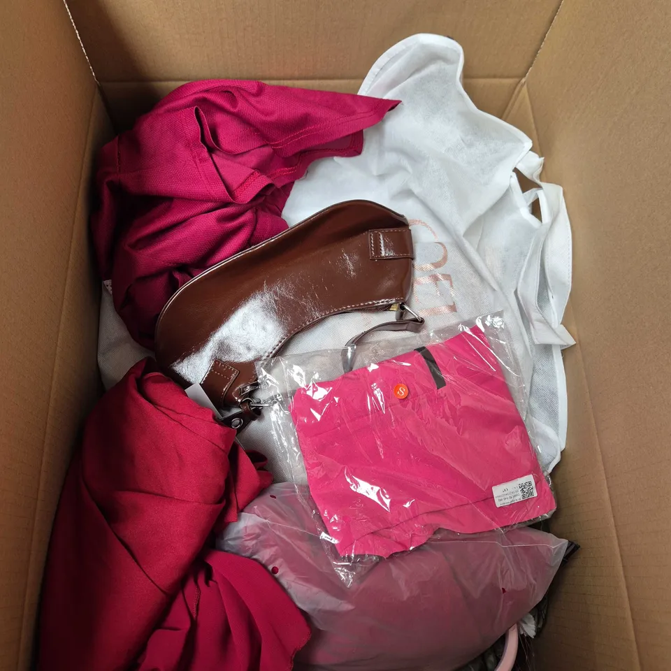 APPROXIMATELY 20 ASSORTED CLOTHING AND FASHION PRODUCTS IN VARIOUS STYLES AND SIZES - COLLECTION ONLY