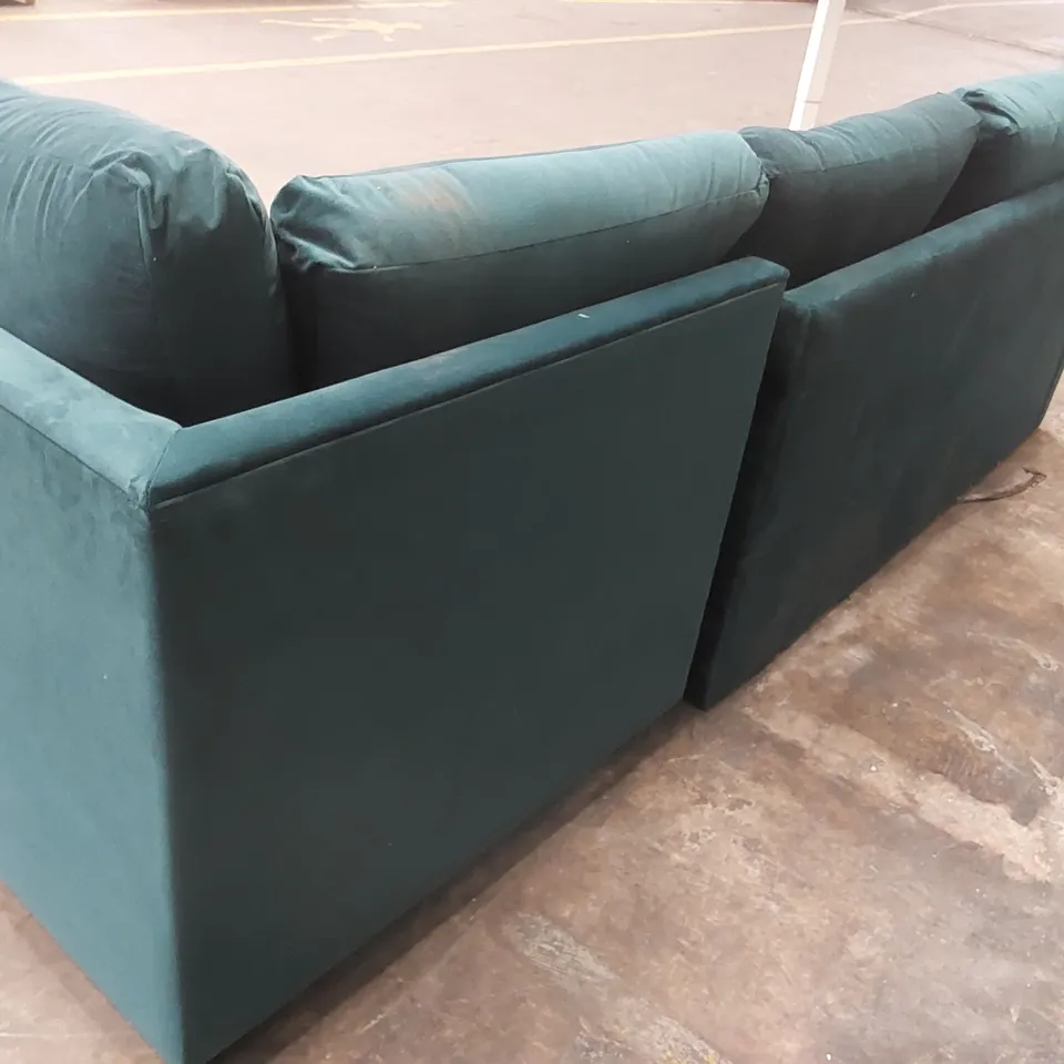 QUALITY DESIGNER THE BISFORD 8 SEATER CORNER SOFA BED - EMERALD VELVET