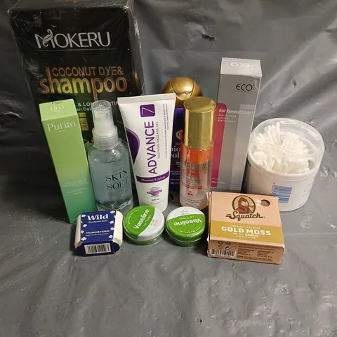 APPROXIMATELY 20 ASSORTED HEALTH & BEAUTY PRODUCTS TO INCLUDE ECO HAIR REMOVAL CREAM, OGX BIOTIN & COLLAGEN SHAMPOO, THE BEAUTY CROP OUI CHERIE HYDRATING SETTING MIST, ETC