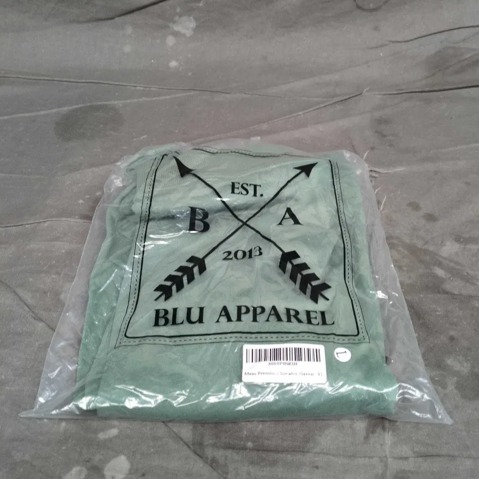 BLU APPAREL MEN'S PREMIUM SWEATER – GREEN, SIZE L