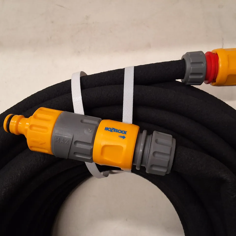 HOZELOCK GARDEN HOSE COIL WITH QUICK-CONNECT FITTINGS