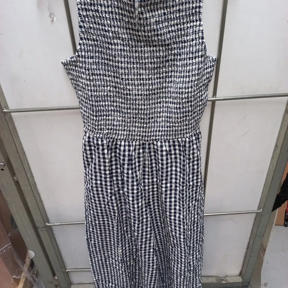 NOBODY'S CHILD RUTH JUMPSUIT – NAVY & WHITE CHECK, UK 8 (EU 36, USA 4)