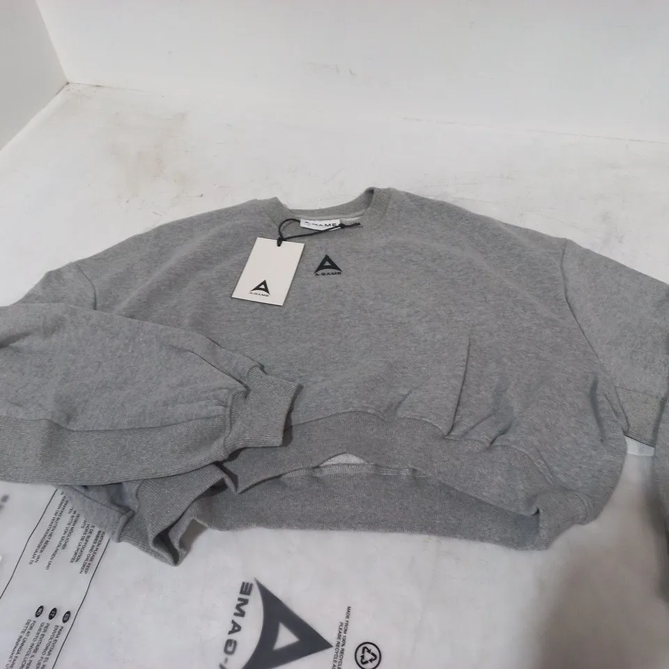 A-GAME WOMENS BRING YOUR A-GAME CROPPED JUMPER IN GREY - M