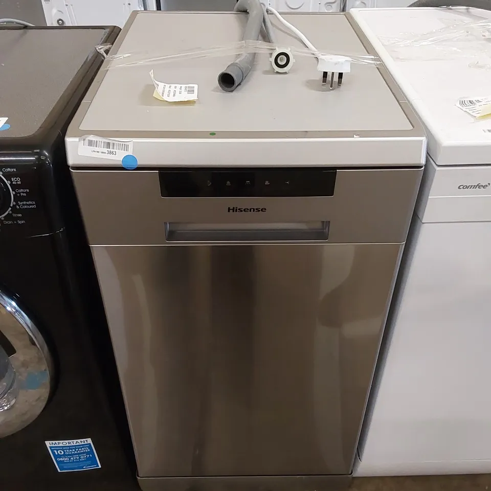 HISENSE SLIMLINE 10-PLACE SETTING FREESTANDING DISH WASHER, MODEL: HS523E15XUK