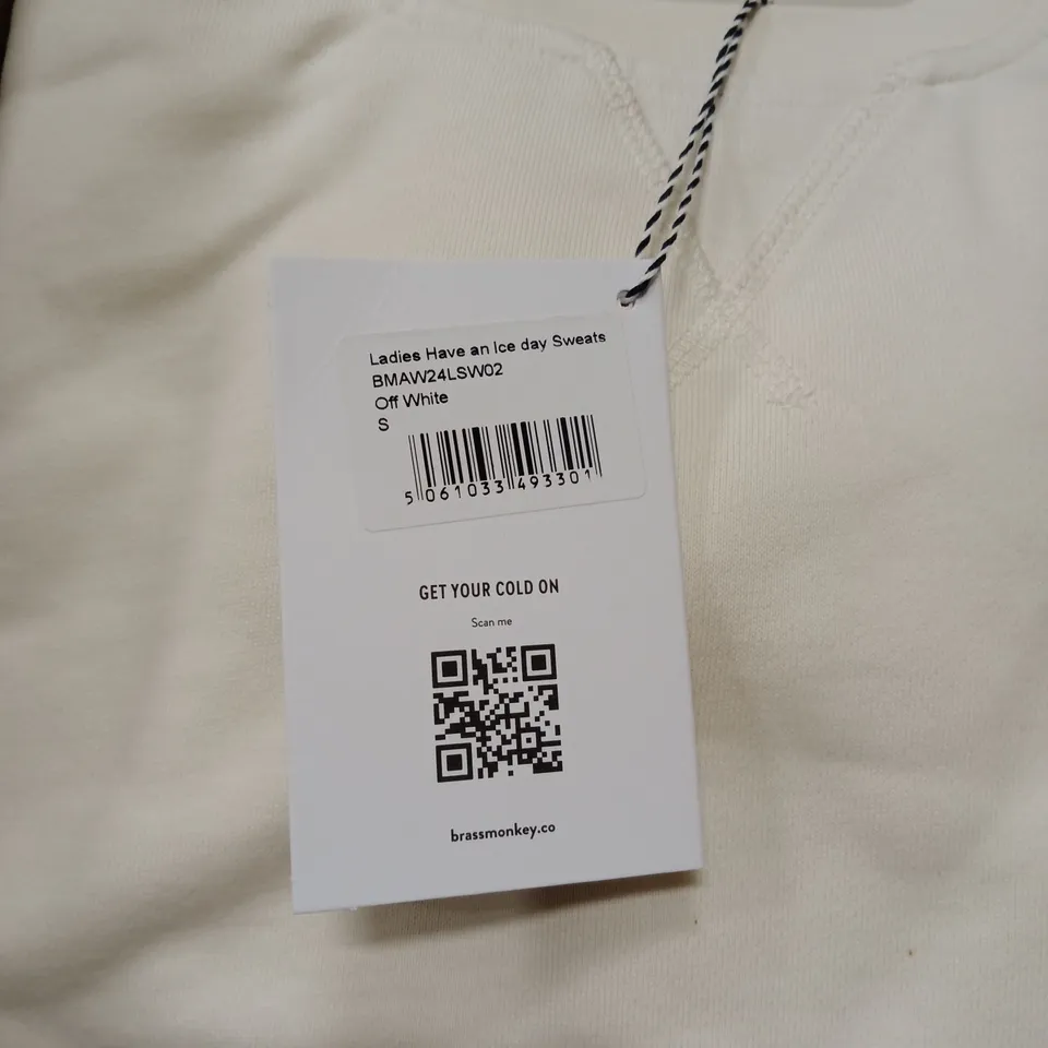 BOX OF APPROXIMATELY 6 X BRAND NEW BRASS MONKEY LADIES SWEATER - BMAW24LSW02 - OFF WHITE // SIZE: S
