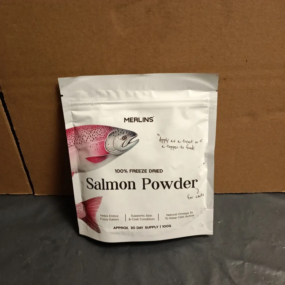 MERLINS 100% FREEZE DRIED SALMON POWDER FOR CATS 100G