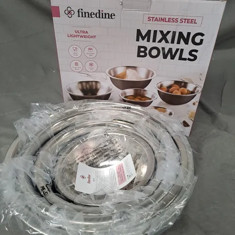 BOXED FINEDINE STAINLESS STEEL MIXING BOWLS SET 