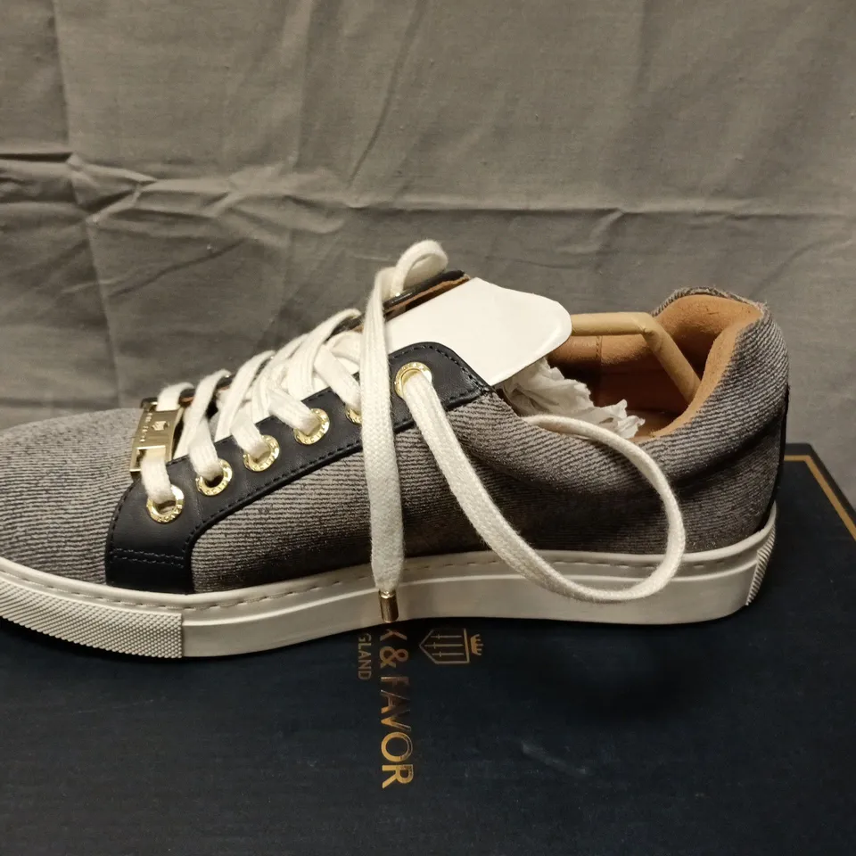 BOXED FAIRFAX & FAVOR WOMEN'S RICHMOND TRAINER DENIM SUEDE – UK 5 (US 7, EUR 38)