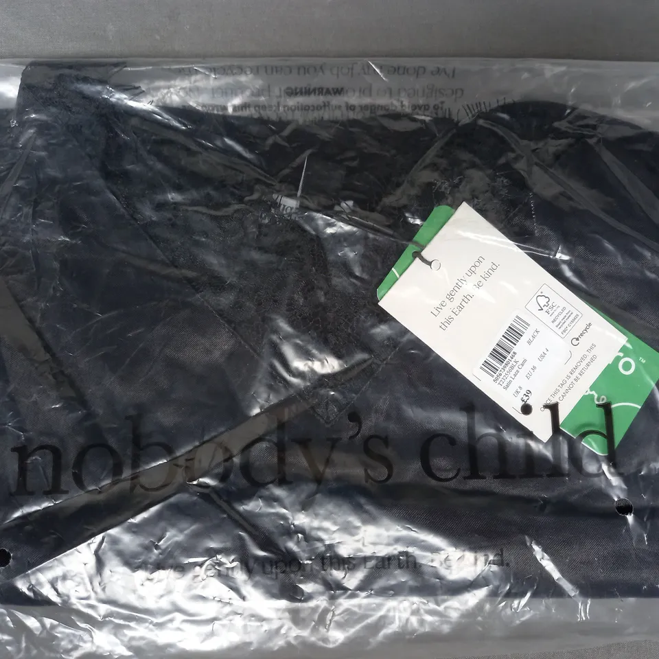 NOBODY'S CHILD SATIN LACE CAMI IN BLACK SIZE 8