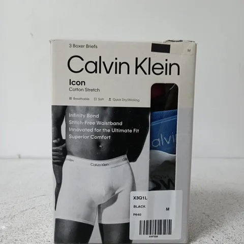 CALVIN KLEIN ICON COTTON STRETCH BOXER BRIEFS β MEDIUM (BOXED)