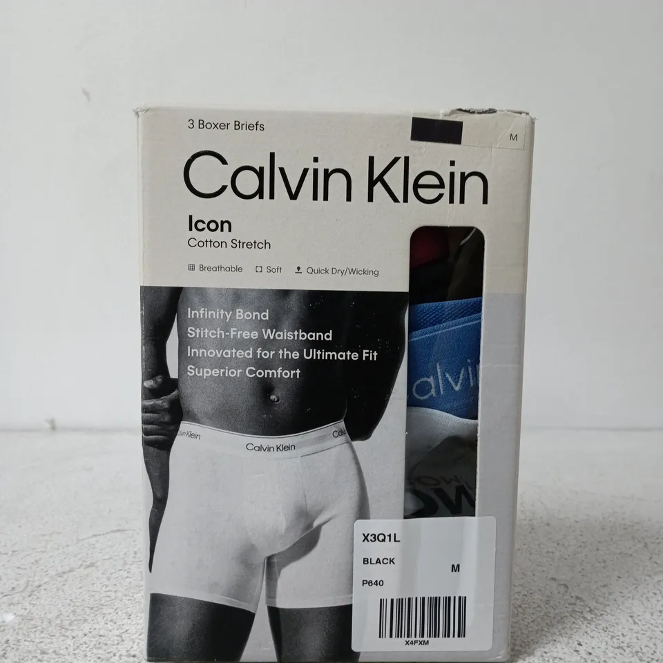 CALVIN KLEIN ICON COTTON STRETCH BOXER BRIEFS – MEDIUM (BOXED)