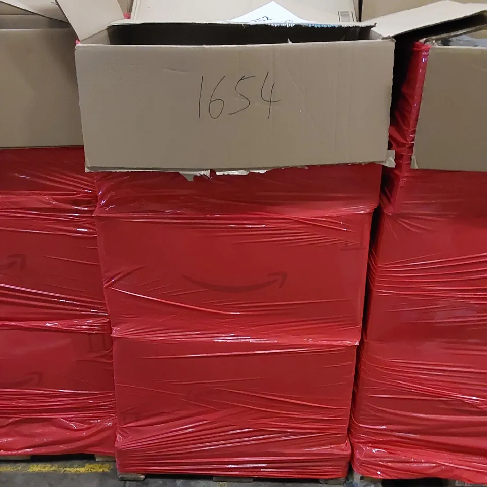 PALLET OF ASSORTED HOUSEHOLD ITEMS AND CONSUMER PRODUCTS. INCLUDES CHICKEN WIRE, WOMEN'S UNDERWEAR, KIDS TOYS, SUNGLASSES ETC